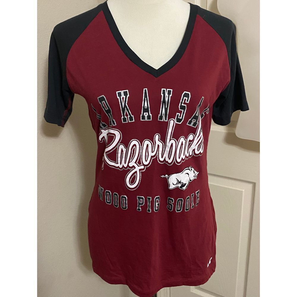 Arkansas Razorback Women's Short Sleeve T Shirt Jr Size L (11/13)
